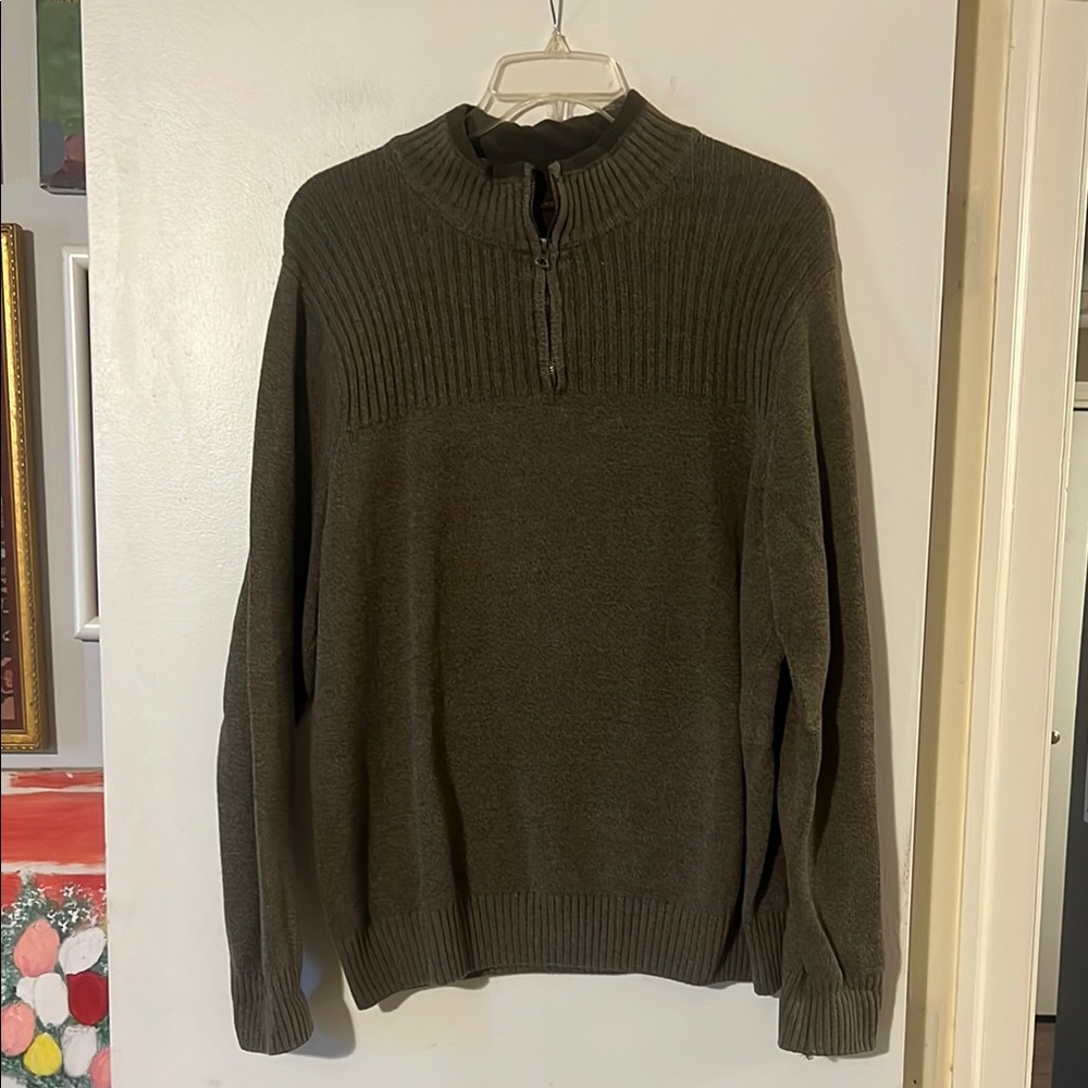 Dockers Men's quarter zip Olive Sweater
